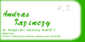 andras kazinczy business card